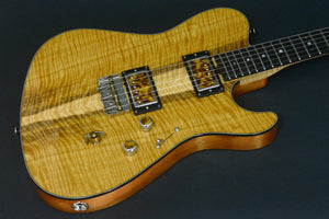 SOLD 2017 T Deluxe Master Series, Bound Flame Satinwood, Lollar Pickups with Custom Covers #973