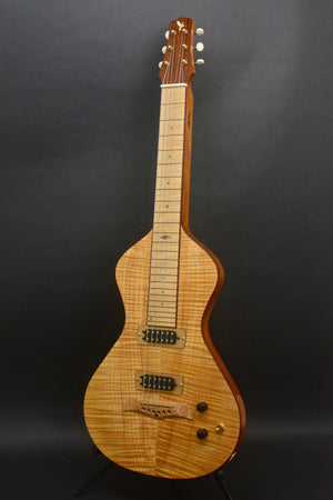 SOLD Asher 2016 "Hummingbird" Lap Steel with Flame Maple Top and Hand-cut Inlay #894