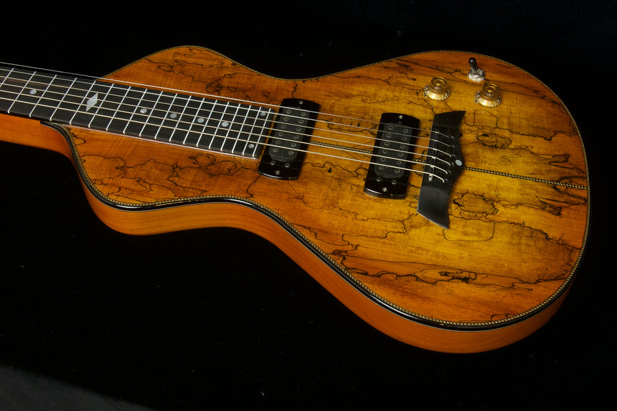 SOLD 2020 Asher Electro Hawaiian Model I Superior Top - Bound Spalted Maple Top Over Ash $3750.00