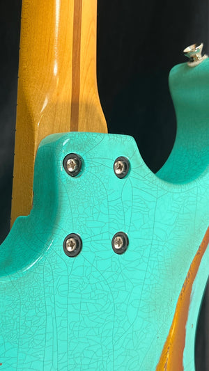 SOLD 2022 Asher S 90 Sea Foam Green over Tobacco Burst Nitro Heavy Relic #1305 - road tested by Donavon Frankenreiter!